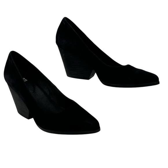 Eileen Fisher Hawk Suede Pump Heel SZ 8.5 Women’s Black Chic Comfort Soft Office - Picture 5 of 9